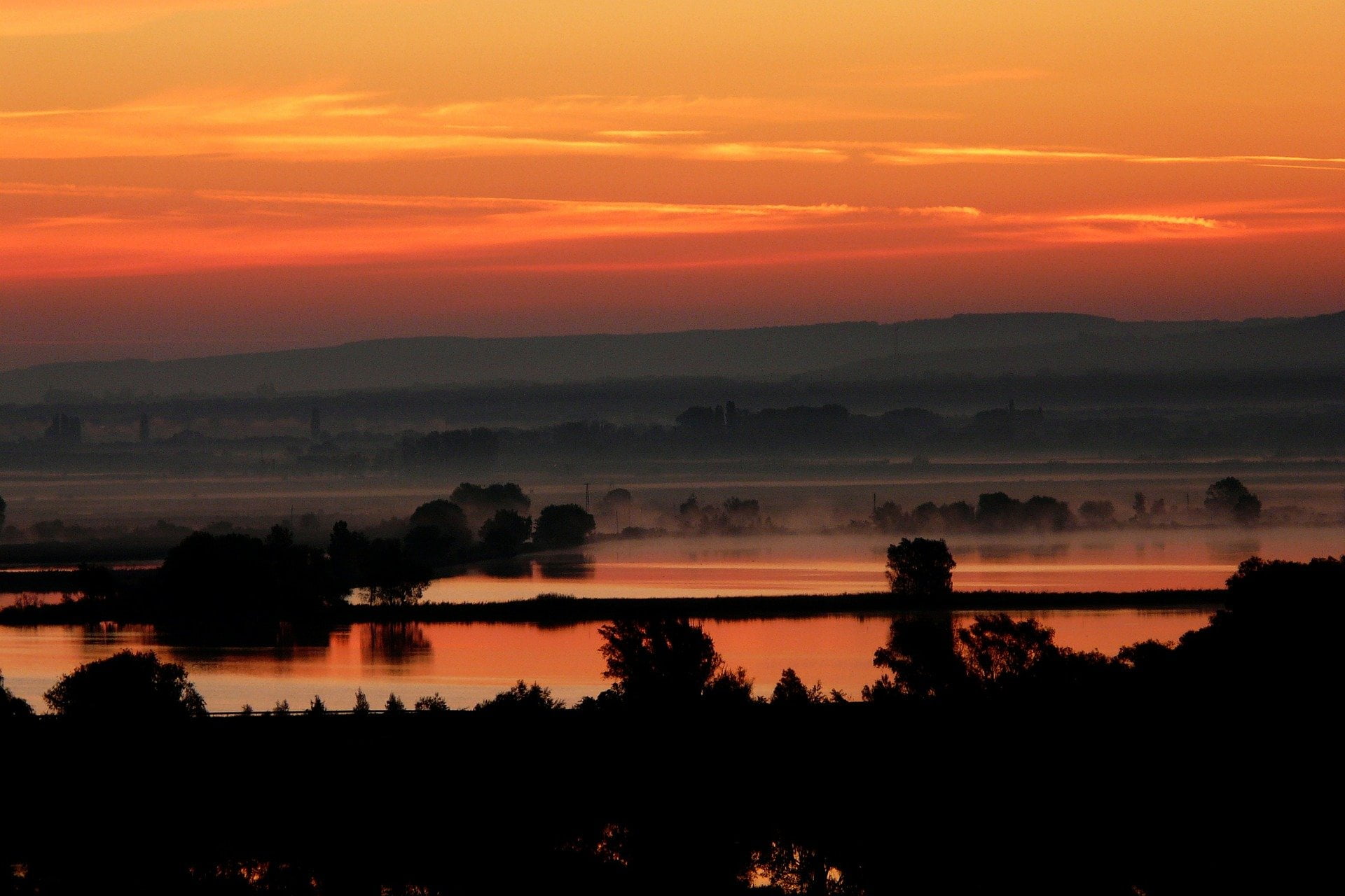 lake at dusk