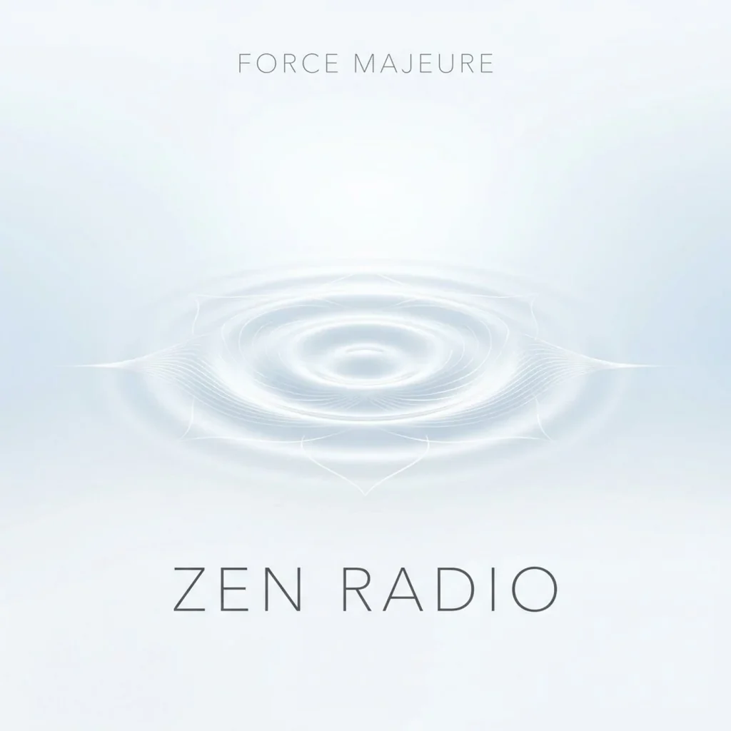Logo Zen Radio par ForceMajeure : onde sonore se transformant en fleur de lotus, symbole de relaxation.