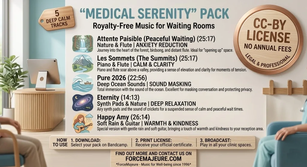 Royalty-free medical waiting room music - Medical Serenity Pack by ForceMajeure