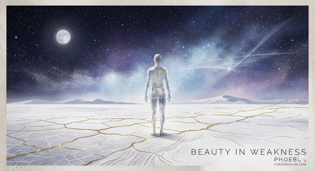 Kintsugi inspired golden cracks for relaxation music album